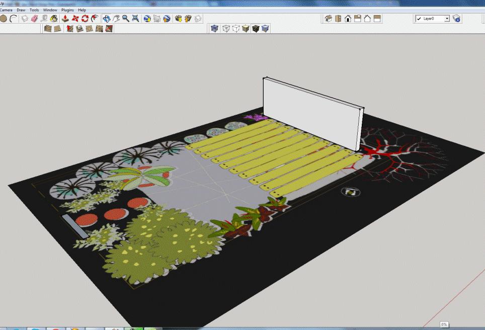Start SketchUp and import the DXF file that s been exported from gcadplus.