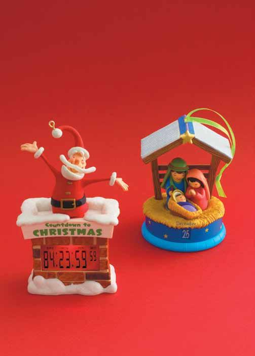 Countdown to Christmas Turn your wait for Santa into a fun family routine. This clock ornament's touch-activated digital display counts down to the last second before Christmas.