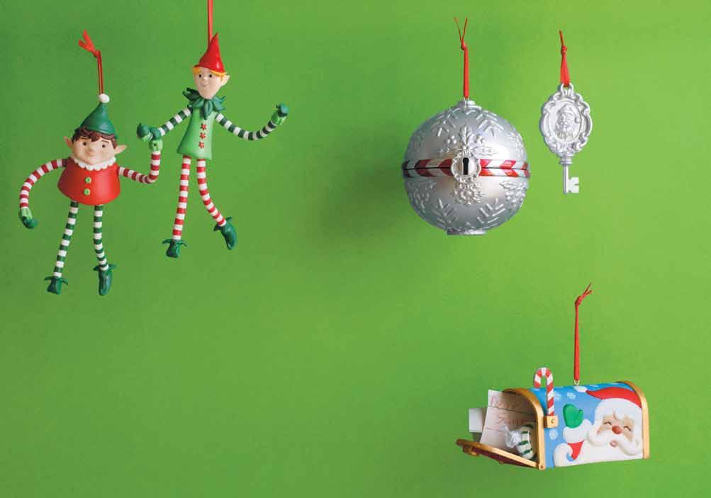 The Mischievous Hiding Elves Hide Jingle and Jangle on the tree and have your little helpers put them back together. Bendable arms and legs. Set of 2 ornaments. 6" w. $17.