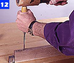 Begin with door rails and stiles to perfect your technique, then finish up with the smaller muntins. Use a sharp chisel to cut recesses in the case sides for the flush-mounted hinges.