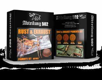 ABT403 RUST & EXHAUST This set contains four different pigment tones which are indispensable for reproducing various stages of rust and corrosion in a