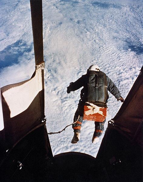 Joseph Kittinger jumped from 102,800 ft in 1960.