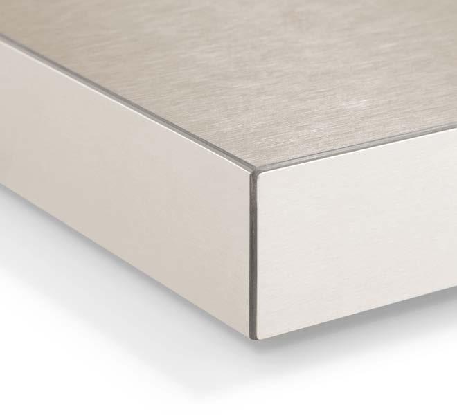RAUKANTEX MAGIC I/II Premium Collection: Metal-effect edgebands RAUKANTEX magic I Material: Real-metal insert Material: PET Gloss-level points: 25 Lacquer type: Special lacquer Embossing: Smooth