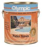 Paint N 477 Patio Tones / Deck Coatings 90 125 sq. ft. per gallon. 2 Coats Required on Initial Application. W000045.200 463WGL Olympic Patio Tones/Deck Coatings Gallon $90.40 - Desert Sun W000045.