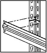 Add a Short Z-beam (C) to mid section at the joint by inserting the top rivet of the Z- beam into the bottom keyhole of the Top End Assembly, and the bottom rivet of the Z-beam into the top keyhole