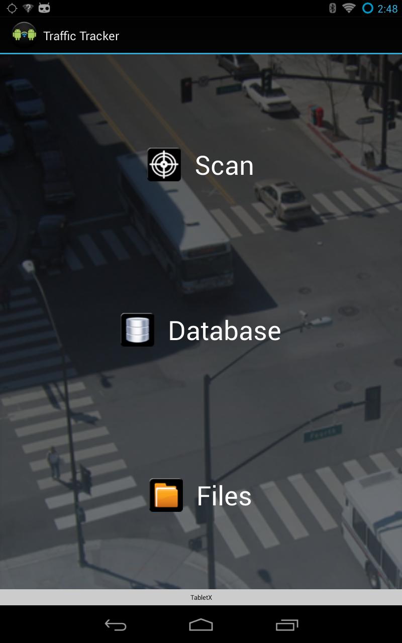 Software - Traffic Tracker Application Scan: Start a new scan. The user has to name the new scan such as Floor 2.
