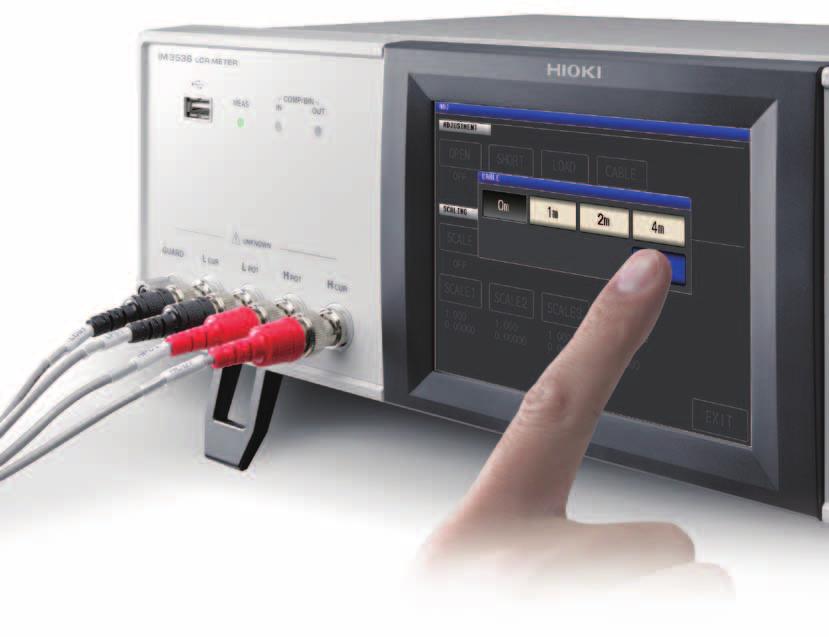 8 Functionality supporting more accurate measurement Delivering reliability for production-line testing Compensate for anticipated errors Cable length compensation Select from cable length settings