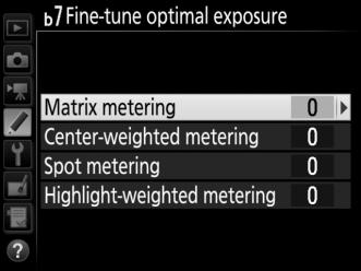 b5: Matrix Metering G button A Custom Settings menu Choose U Face detection on to enable face detection when shooting portraits with matrix metering during viewfinder photography.