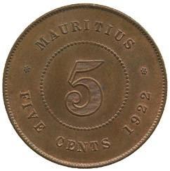 Bronze 5-Cents, 1920 (KM 14).
