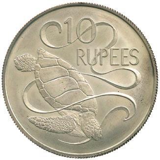 Cupro-nickel Proof 5-Rupees, 1976 (KM 27);
