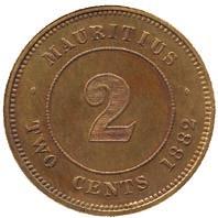 3730 Commonwealth, Victoria, Bronze 2-Cents, 1877H, die axis (KM 8).