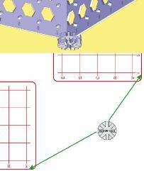 In the illustration below, the base is attached to the large base grid and the stem is attached to the mini base grid.