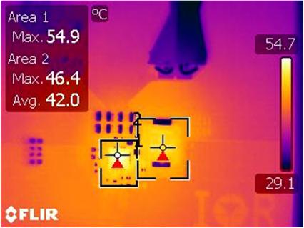 Figure 23 Load regulation Figure 24 Thermal Image of the board at 3