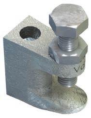54 Support Fixings by Lindapter Type FL FM and VdS approved flange clamp for use with parallel or tapered flange beams, supplied with the rear hole drilled or tapped.
