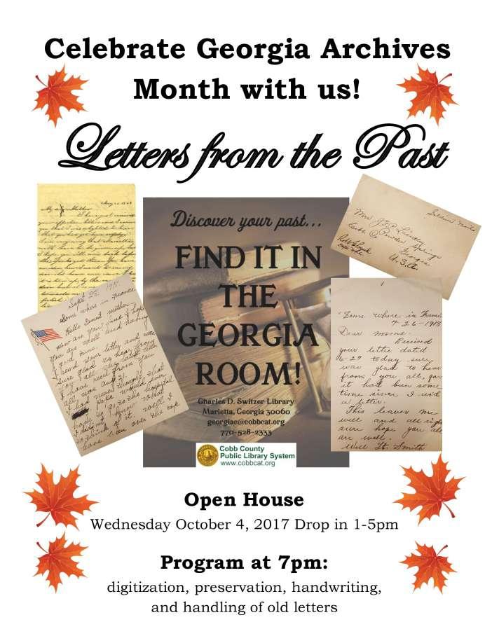 This month s presentation is celebrating Georgia Archives Month with Letters from