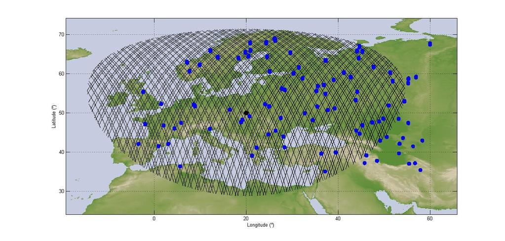 Rep. ITU-R SA.2275 19 FIGURE 9 Distribution of FS links and satellite orbits in visibility of the EESS earth station 8.2 Simulation results and discussion The simulation has been run over one month.
