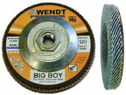 Zirconia Flap Discs BIG BOY Premium Zirconia Hi-Density with Fiberglass Backing Up to 50% more material to dramatically increase product life.