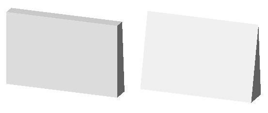 The thickness at the top of the Double Slanted Wall (calculated by using the base thickness and the slant values) must be zero or greater: the two sloped sides may not intersect at a height below the