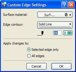 By default, all sides of a component have uniform properties, but you can set individual edge properties if needed: select the edge in the Custom Profile Editor and set properties for that edge of