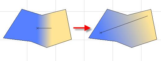 You can then select the Fill and define the direction of the color gradation by dragging the two end points of the handle (the gradation will proceed along the direction of the Fill Handle).