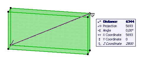 An Element Information Pop-up will appear, showing Distance, Angle, X Coordinate and Y Coordinate from the Reference Point. The command may be used in 3D, too.