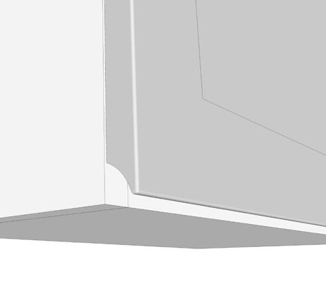 panel of the cabinet when using the Flush Rail system and should be treated as a