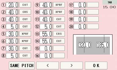6 This screen allows you to input each pitch from No. 1 to No. 20.