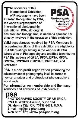 worldwide PSA Who s Who of photography, and credited toward the PSA Distinctions PPSA and EPSA.