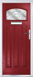 Decorative Glass: RG43 Simplicity Door Colour: Dark Red
