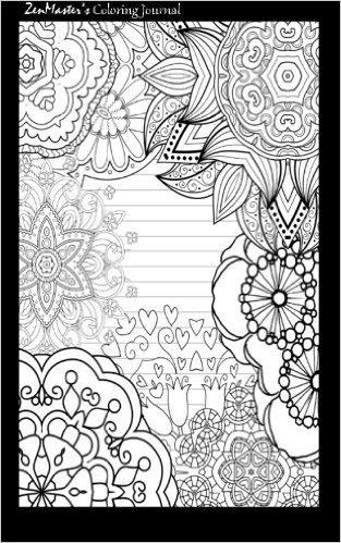 Coloring Journal (black): Therapeutic Journal For Writing, Journaling, And Note-taking With Coloring Designs