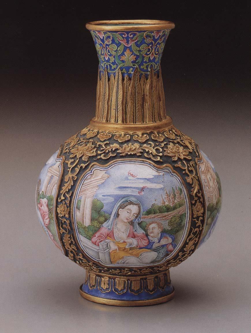 Fig.9 Champlevé jar with enamel painting