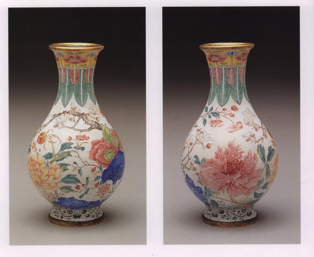 Fig.19 Enamelled vases with floral design on