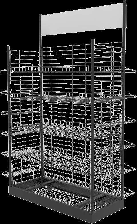 baskets merchandise on sides of the display - no additonal grid