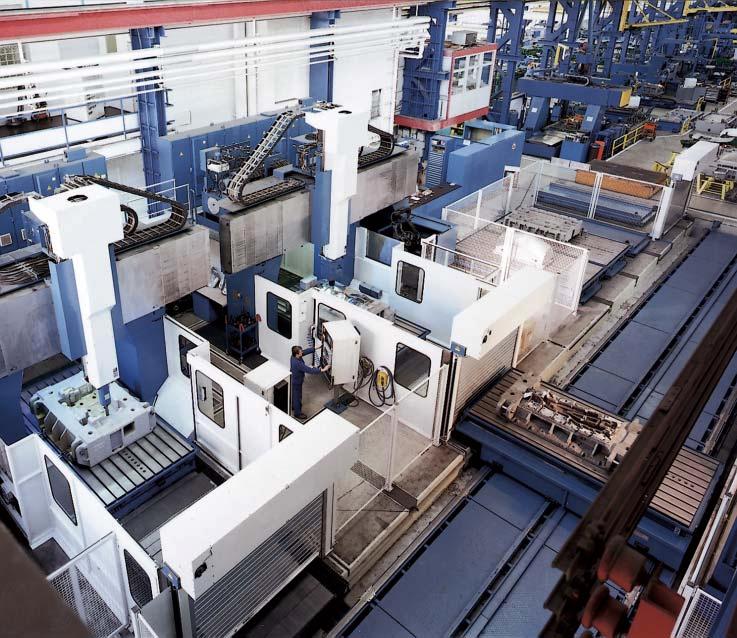 Inter-linked manufacturing system consisting of: 2 Portal Machining Centers type TF 20 40 and one coordinate