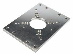 5) t M-PBN16 base plate supporting vertical X95 leg. C BORED FOR 4.92 x 3.