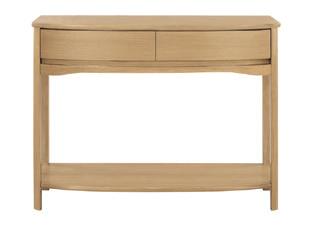 OAK 5855 Shaped Console Table Depth 390 Two drawers.