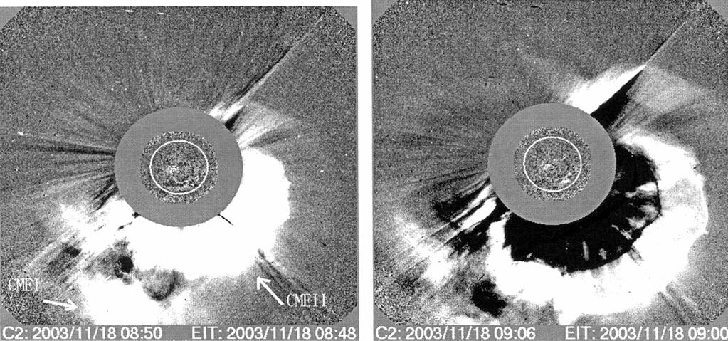 During this period, on 18 November 2003 three solar flares (C3.8, M3.2 and M3.9) were observed from the active region NOAA 10501 with a βγδ type configuration. The C3.8 is the impulsive flare and M3.