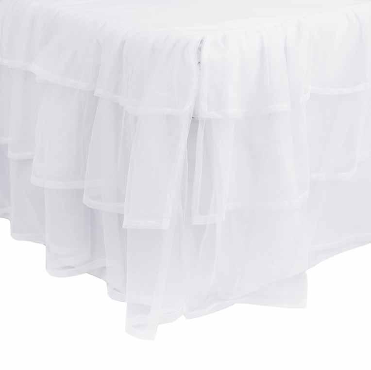 triple layer tulle crib skirt & bed skirt Triple Layer Bed Skirt - Pink Crib: 28x52x16 BDRBTL009 Twin: 39x75x16 ADRTTL009