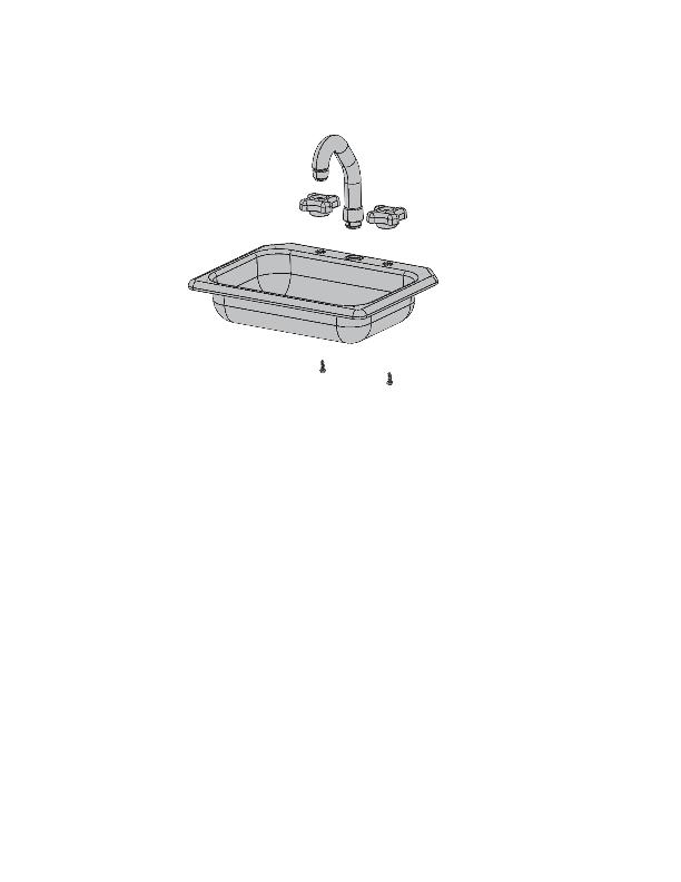 Step 7: Attach Counter Assembly Part 3 G: Place Faucet and 2 Sink Knobs in opening of Sink and attach Sink Knobs with included hardware. (fig. 7.4) Important: Use a hand held screw driver and DO NOT over tighten.