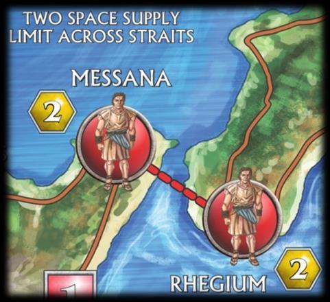 Straits Supply may not be traced more than 2 spaces across the straits of Messana in either direction.