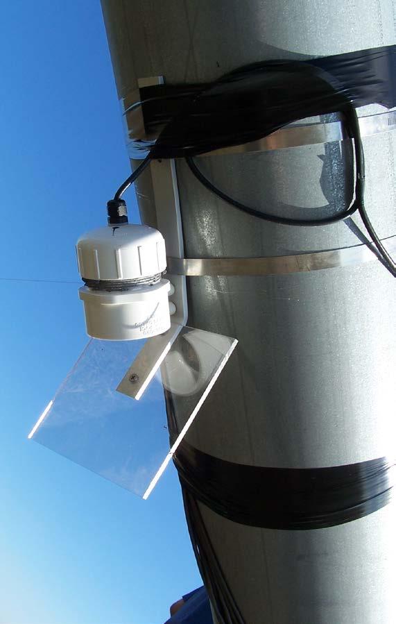 Figure 3. Two bathats were installed to house Anabat microphones and to collect bat acoustic data at 5 m and 75 m AGL in the Green River Wind Energy Project Area in Illinois.