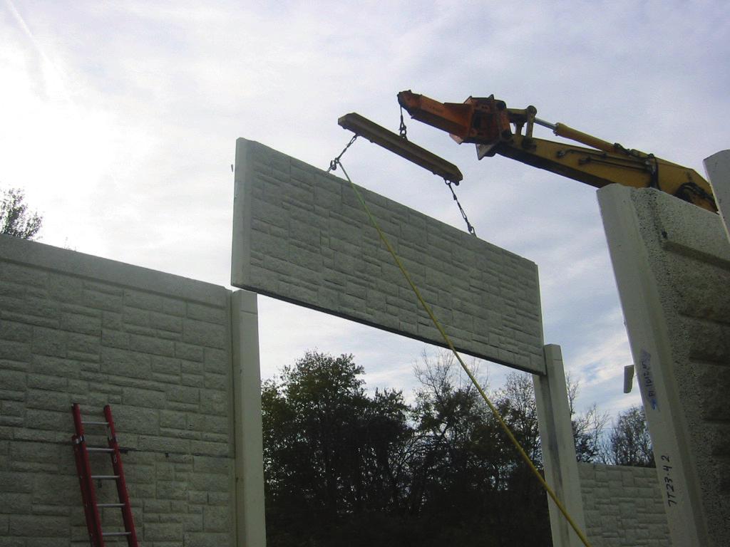 INSTALLATION PROCEDURES Wall Installation The final and critical step to the completion of a precast sound wall is proper wall installation.