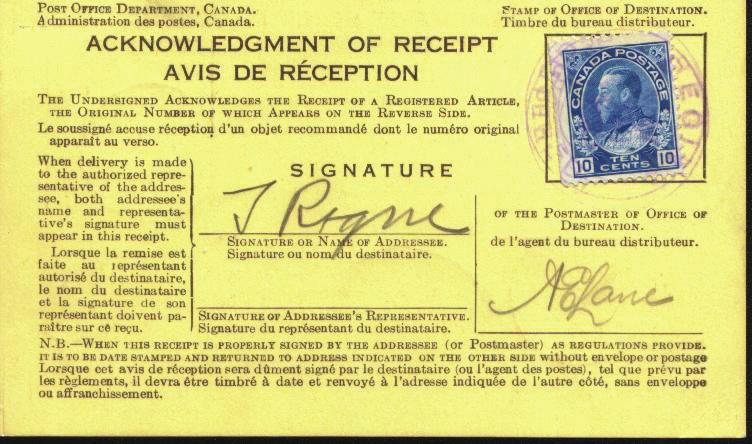 This service was available at time of mailing of the registered item, or later for an extra fee. Examples of the latter are rare in almost any period.