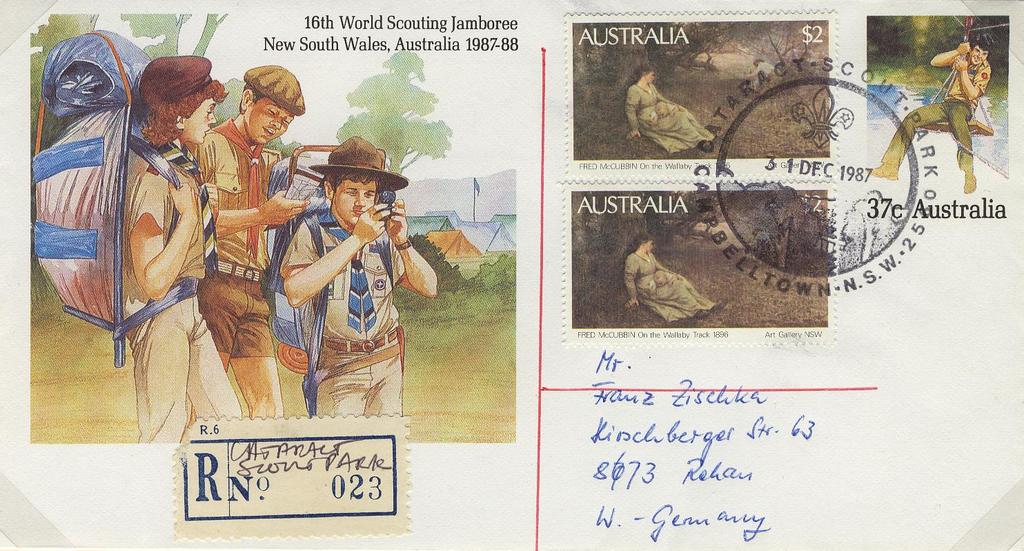 Postal services registered mail Registered mail, 1987/1988 World Scout