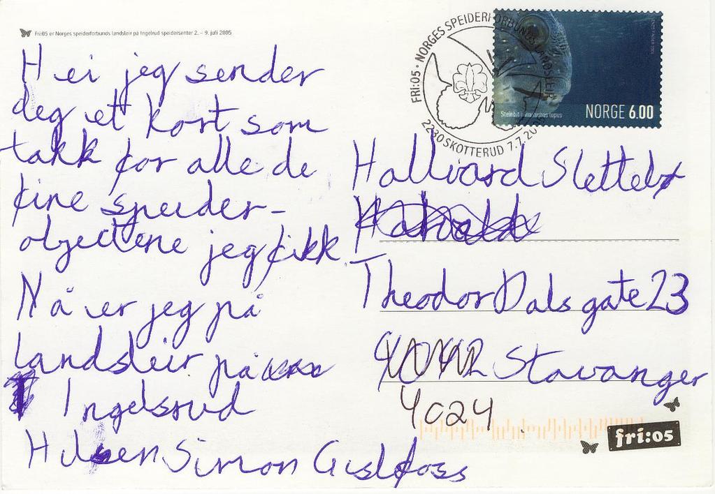 Handstamp Cancel Postcard from the