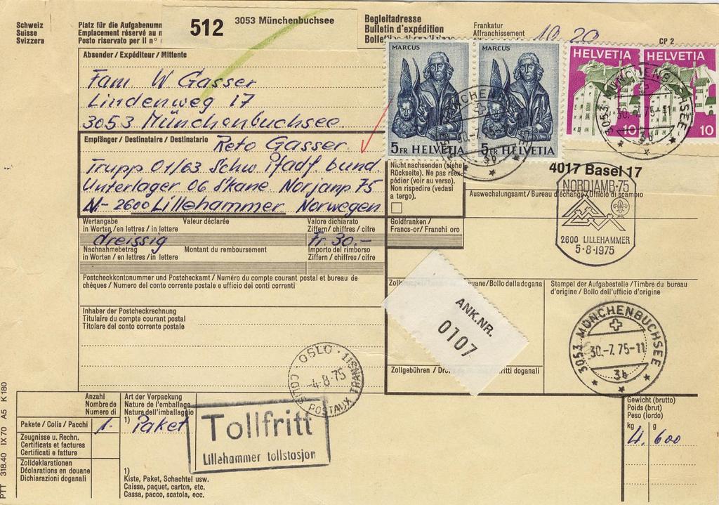 Postal services - parcels Parcel dispatch