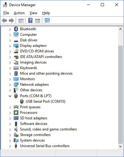 Windows 7 or VISTA version: Click on Start Select Control Panel Select Device Manager Click Port (COM&LPT) Windows 8 and 8.
