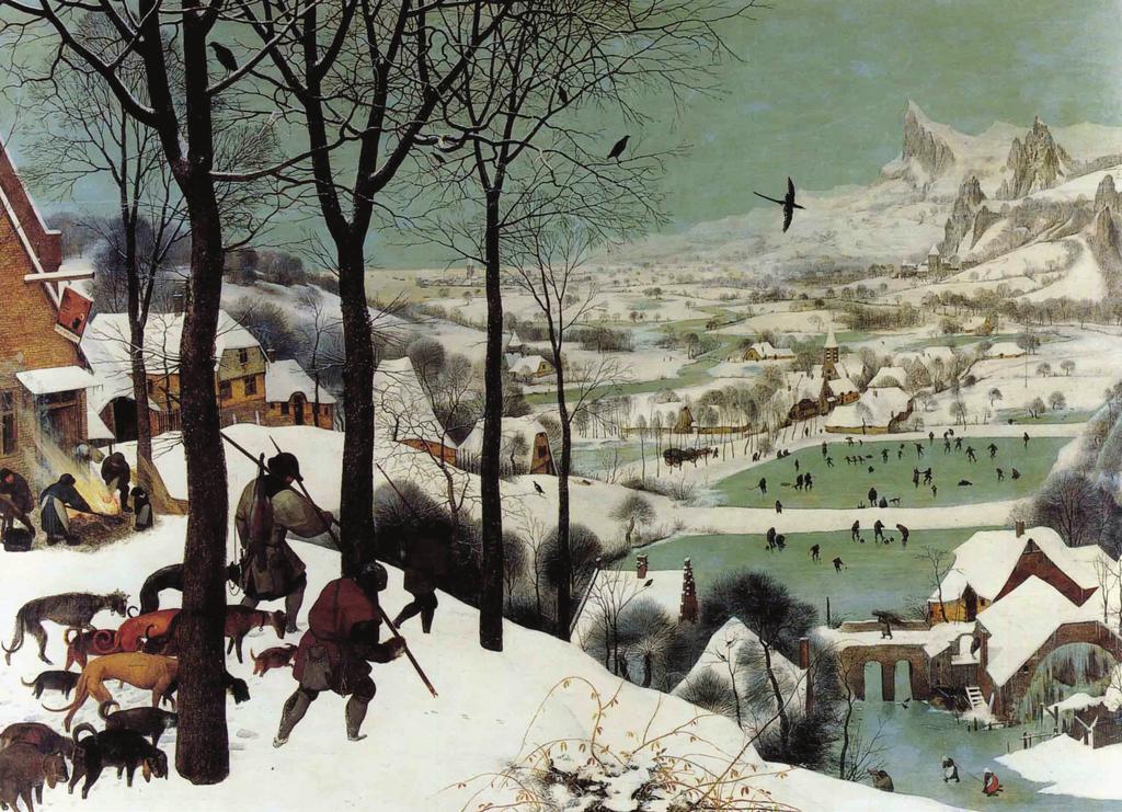 SECTION 1 EXPRESSIVE ART STUDIES (continued) The Hunters in the Snow (1565) by Pieter Bruegel the Elder oil on board (117 x 162 cm) 3. Artists often respond to their surroundings.