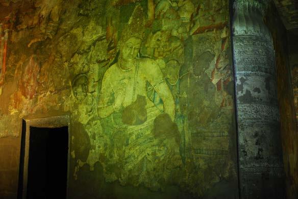 Fig. 5.2.03 The Buddhist frescos on the walls of Ajanta are the first historical paintings that make an appearance after a long hiatus, following the Indus Valley civilization.
