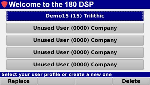 BASIC OPERATIONAL FEATURES Multiple User Profiles Allows up to 5 technicians to share a 180 DSP Each